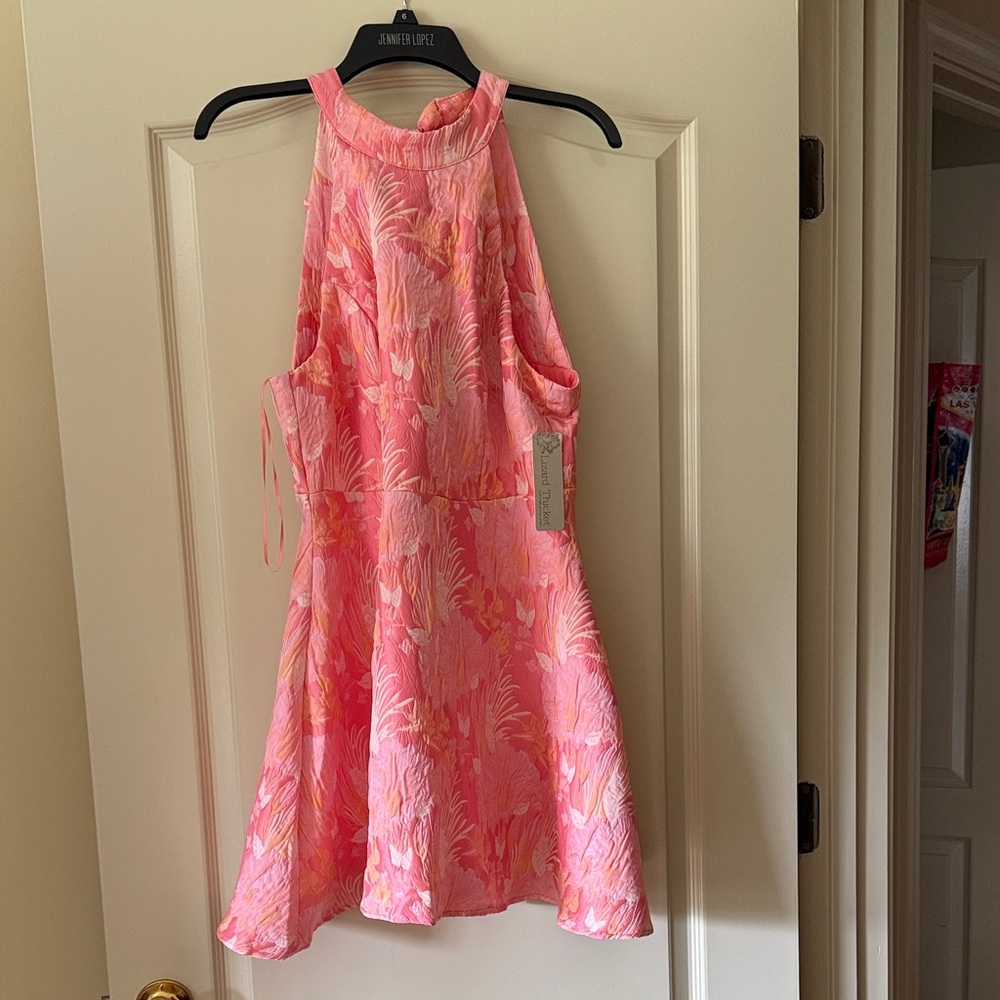 Lizard Thicket Pink and White Mini Dress